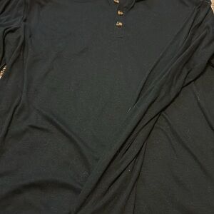 Derminpro Black Long Sleeve Henley Shirt